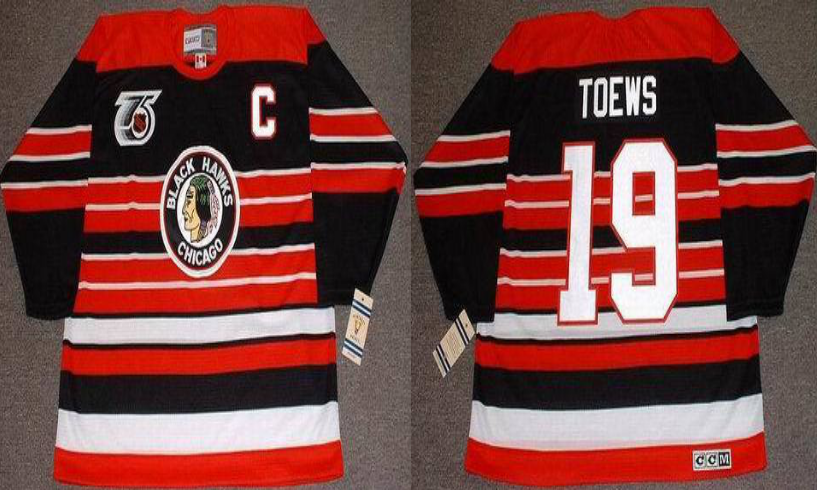 2019 Men Chicago Blackhawks #19 toews red CCM NHL jerseys